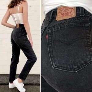 Vintage Levi's 501 Jeans USA RARE Black Faded Button Fly Y2K 90s Fits 27 x 33